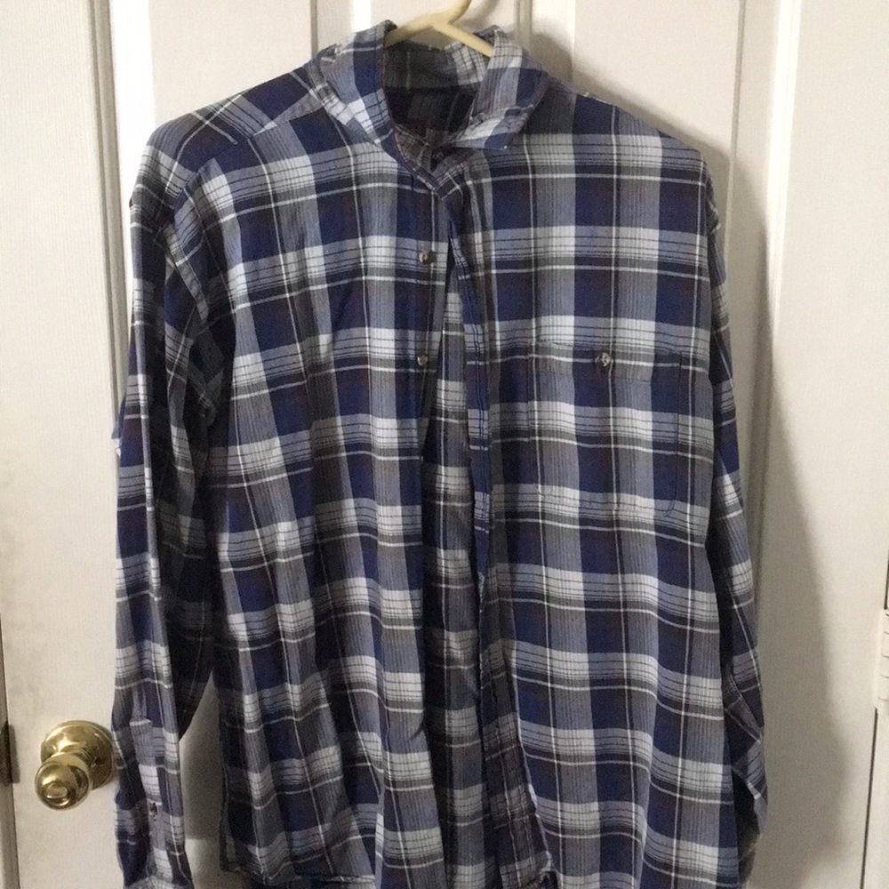 Blue and White flannel